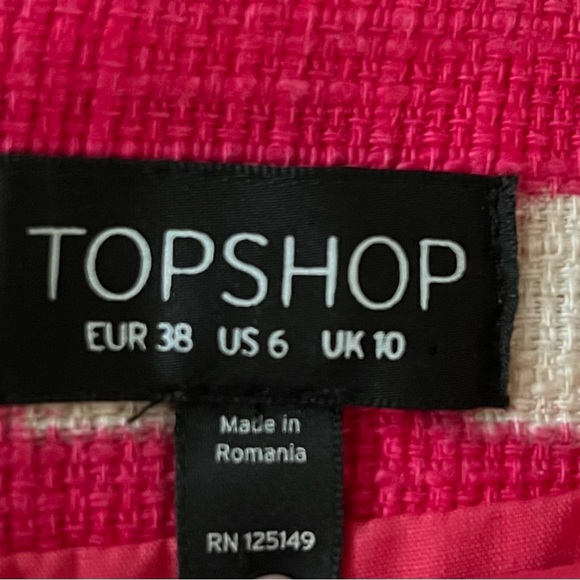💃💃TOPSHOP Pink and White Checkered Tweed Miniskirt - Picture 5 of 6